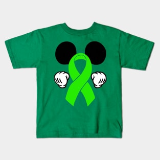 Mouse Ears Awareness Ribbon (Green) Kids T-Shirt
